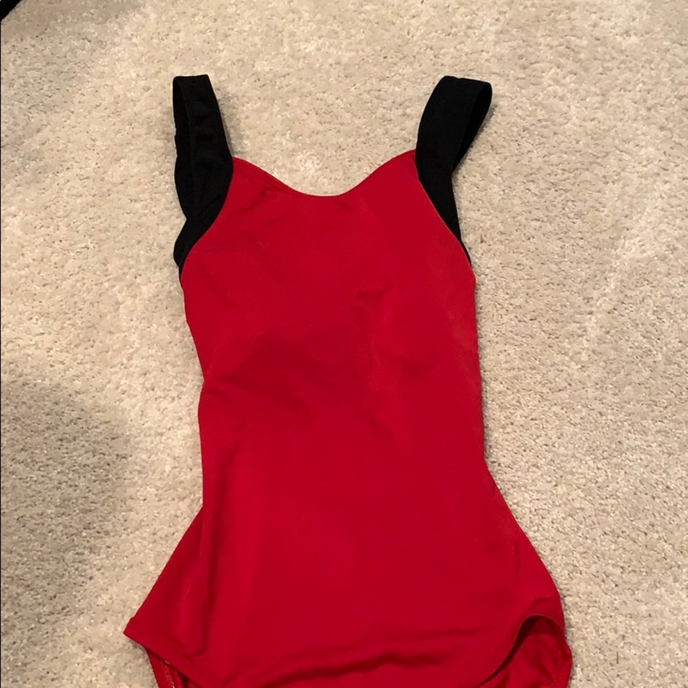 Black and Red Criss Cross Leotard